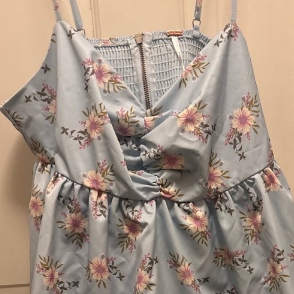 FREE PEOPLE Blue Floral Bubble Dress-Medium, NWT - Picture 7 of 7